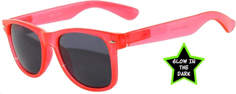 OWL Classic Vintage Sunglasses 80s Style with Clear Lens, Smoke Lens Nerdy Colorful Frames - Image 2