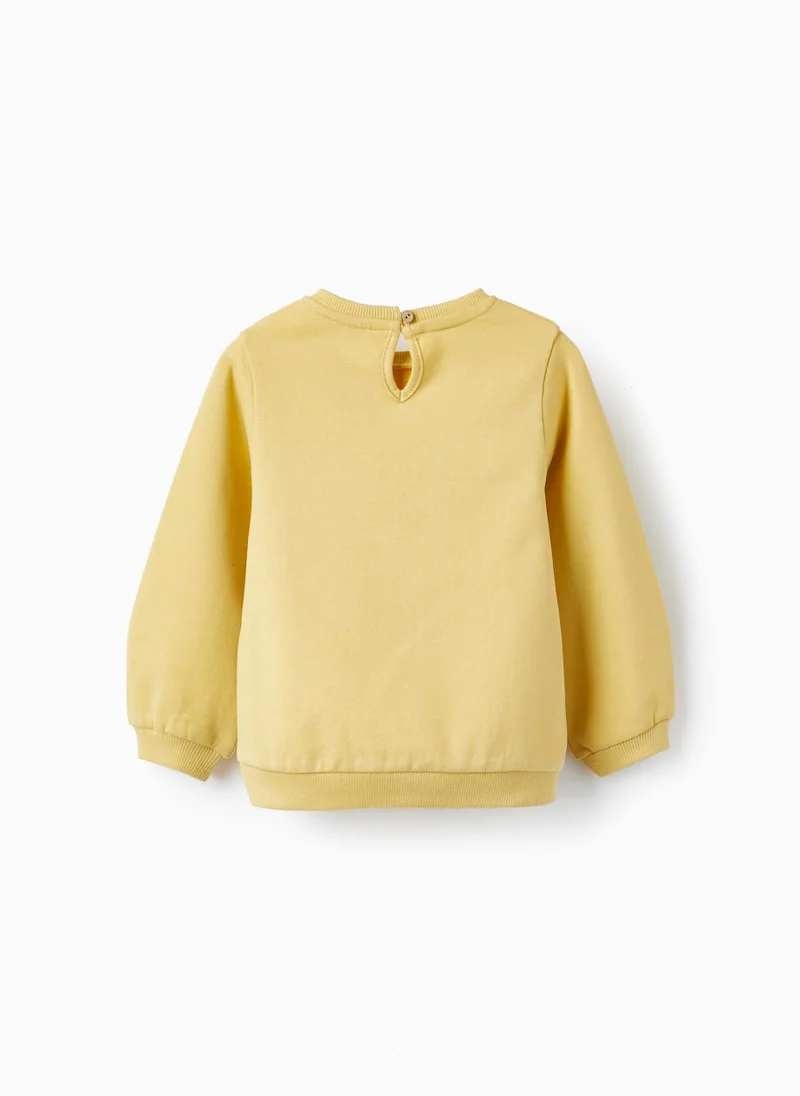 Zippy Cotton Sweatshirt for Baby Girl 'Love', Yellow