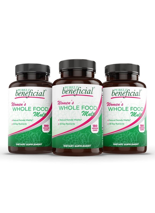 PURELY beneficial - Women’S Whole Food Multivitamin 58 Key Nutrients Including Vitamins Minerals Herbs Probiotics With Iron Hair Skin & Nail Complex For Complete Female Wellness 180 Capsules - Image 1