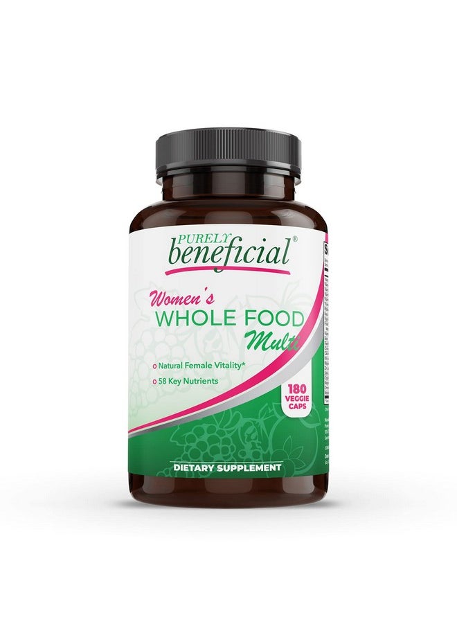PURELY beneficial - Women’S Whole Food Multivitamin 58 Key Nutrients Including Vitamins Minerals Herbs Probiotics With Iron Hair Skin & Nail Complex For Complete Female Wellness 180 Capsules - Image 1