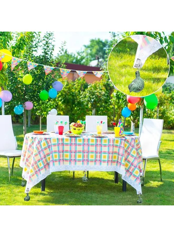 Light Green Cast Iron Antique Bird Tablecloth Weights Vintage Clip Hangers For Outdoor Picnic Wedding - Image 5
