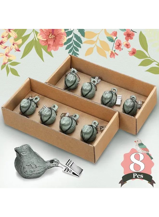 Light Green Cast Iron Antique Bird Tablecloth Weights Vintage Clip Hangers For Outdoor Picnic Wedding - Image 4