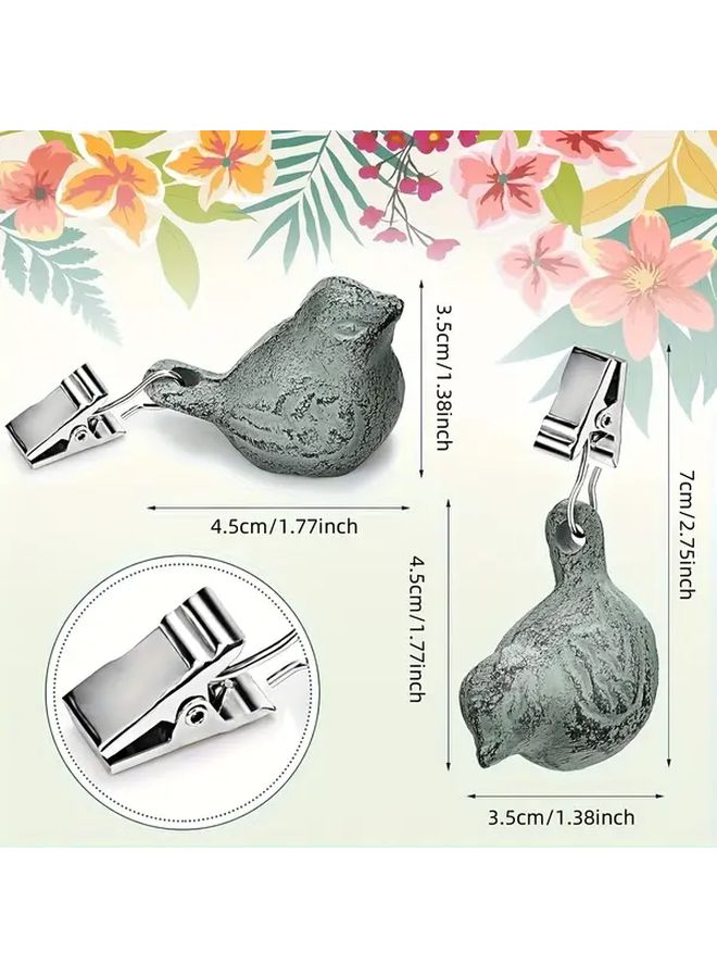 Light Green Cast Iron Antique Bird Tablecloth Weights Vintage Clip Hangers For Outdoor Picnic Wedding - Image 2