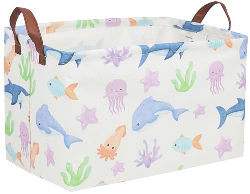 Essme Rectangular Basket Storage Basket with Handles for Room DecorOcean Storage BinOcean - Image 1