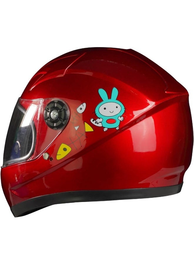 خوذة كاملة الوجه للأطفال برسوم كرتونية حمراء - Image 3