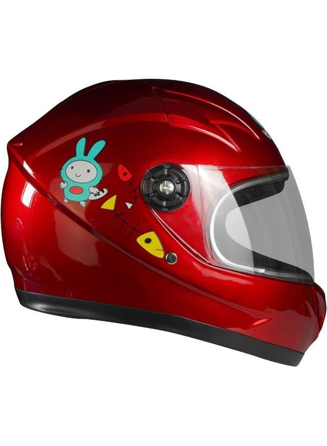 خوذة كاملة الوجه للأطفال برسوم كرتونية حمراء - Image 1