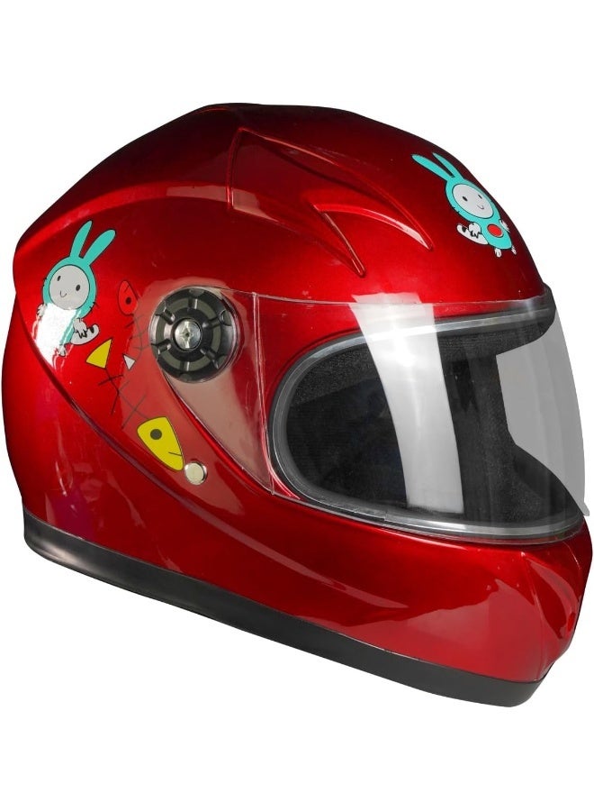 خوذة كاملة الوجه للأطفال برسوم كرتونية حمراء - Image 2