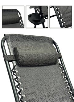 RENOVO 2 Piece Patio Chaise Lounges Chair gravity chair with adjustable backrest and footrest Sunlounger for Poolside Backyard and Beach  - Image 3