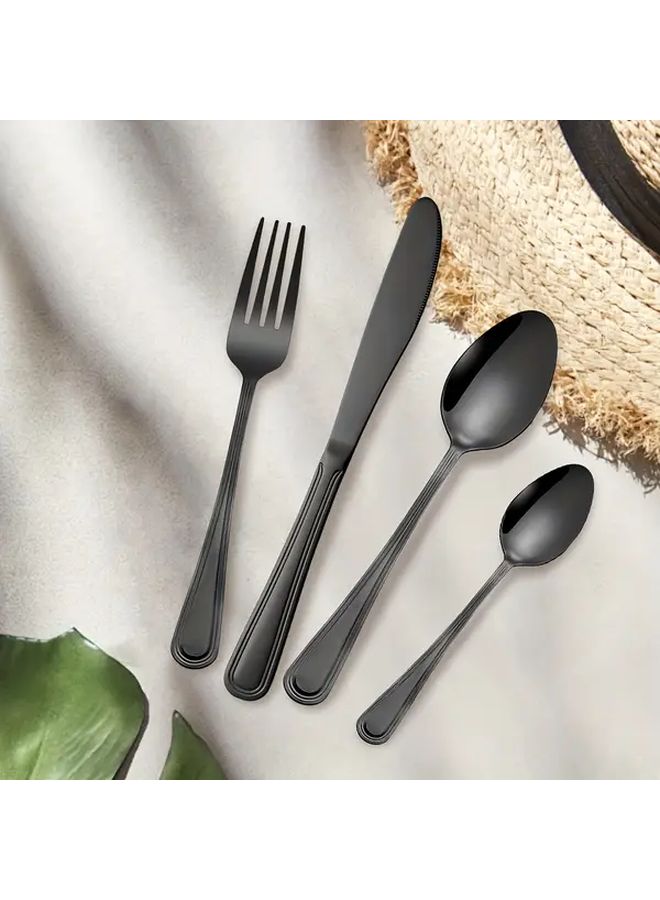 4pcs Stainless Steel Cutlery Set Forks Knives Spoons For Home Kitchen Travel - Image 1
