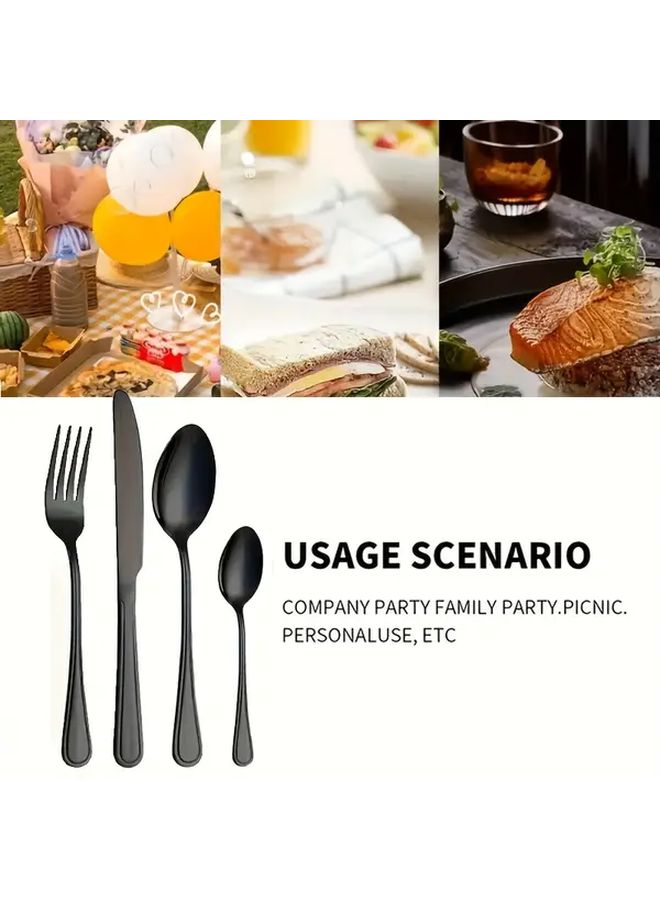 4pcs Stainless Steel Cutlery Set Forks Knives Spoons For Home Kitchen Travel - Image 5