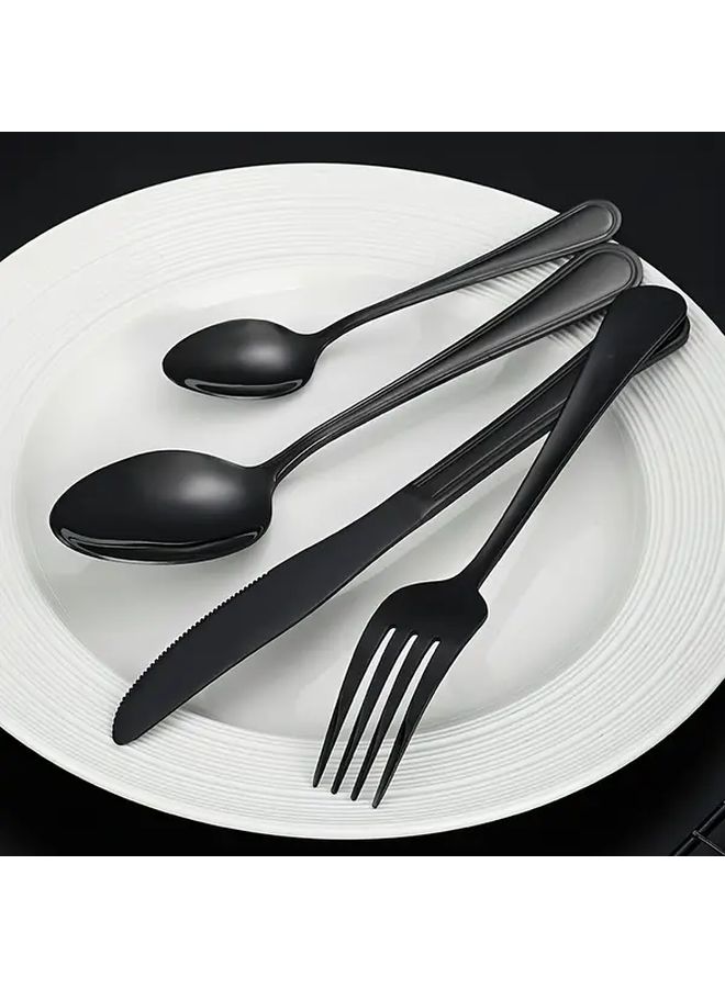 4pcs Stainless Steel Cutlery Set Forks Knives Spoons For Home Kitchen Travel - Image 4
