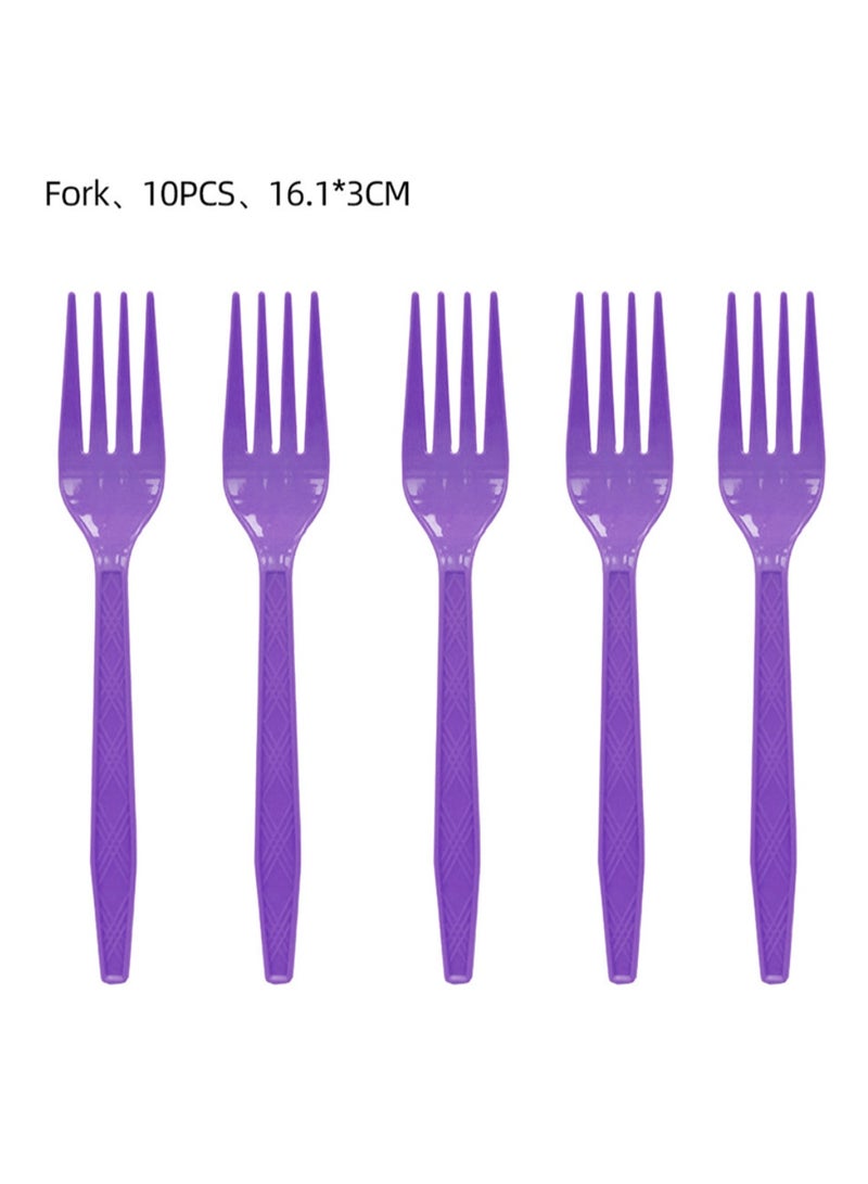 99PCS Mermaid Party Tableware Set, Mermaid Birthday Party Supplies, Mermaid Plates, Napkins, Cups, Forks, Knives, Spoons,Straws, Table Cloth, Banner Decorations, Set for 10 guests - Image 3