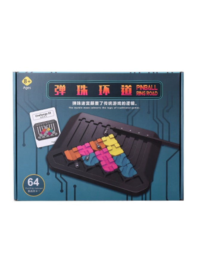 Pinball Ring Road Children's Thinking Toy Logical Thinking Training Early Education Puzzle Game Chess Board Game Toy-color:Marble Loop  - Image 1