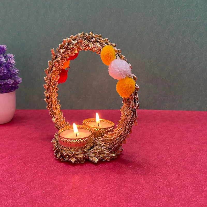 Maahal Maahal™ Table Top Candle Holder for Home Decor | Elegant Tealight Candle Stand | Perfect for Table Decor, Weddings, and Special Occasions | Stylish Tealight Holder for Ambient Lighting  - Image 1