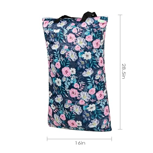 wegreeco Reusable Hanging Wet Dry Cloth Diaper Bag Flower1 - Image 3