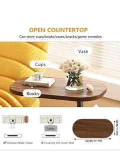 MIXDE C Shaped Side Table, Modern C Shaped End Table for Small Spaces, Small Couch Side Tables That Slide Under, Wood Coffee Table for Sofa and Bed, 18”L X 12”W Tabletop  - Image 4