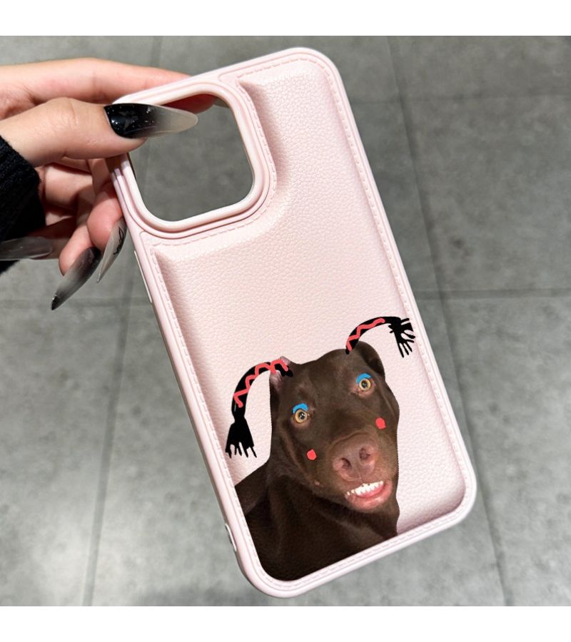 غطاء هاتف ملون كرتوني للكلب، متوافق مع آبل iPhone 14، حماية كاملة ناعمة - Image 3