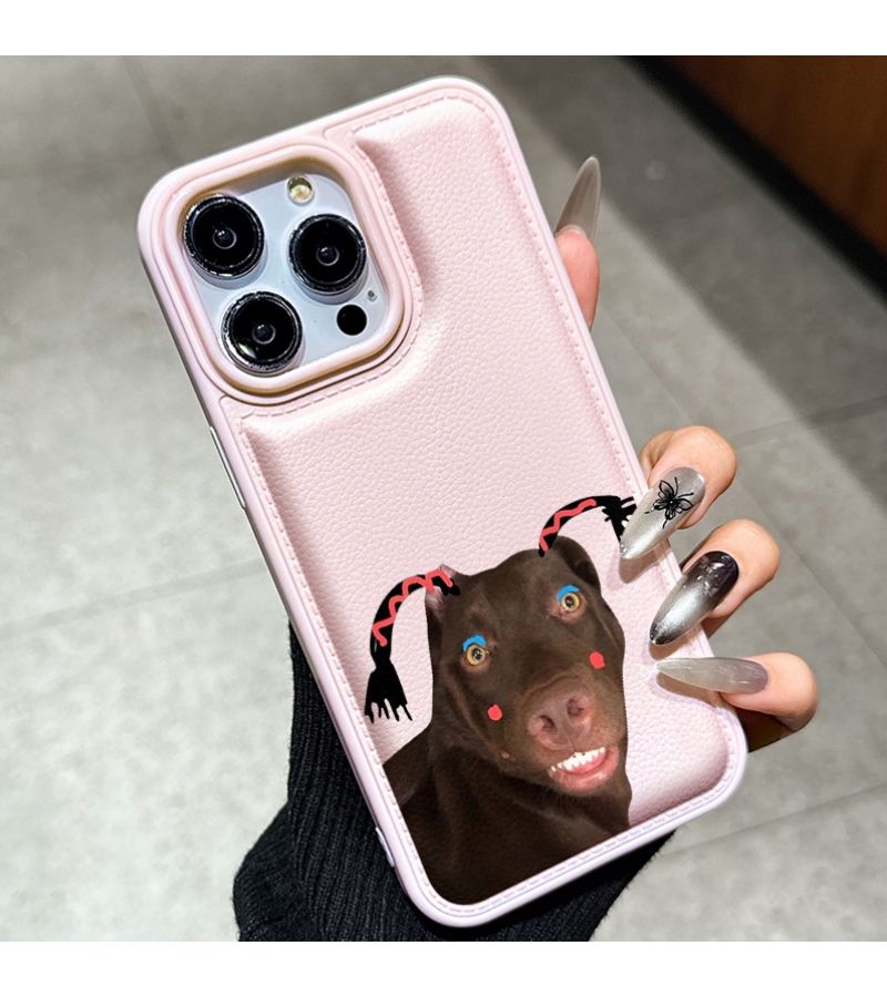 غطاء هاتف ملون كرتوني للكلب، متوافق مع آبل iPhone 14، حماية كاملة ناعمة - Image 1