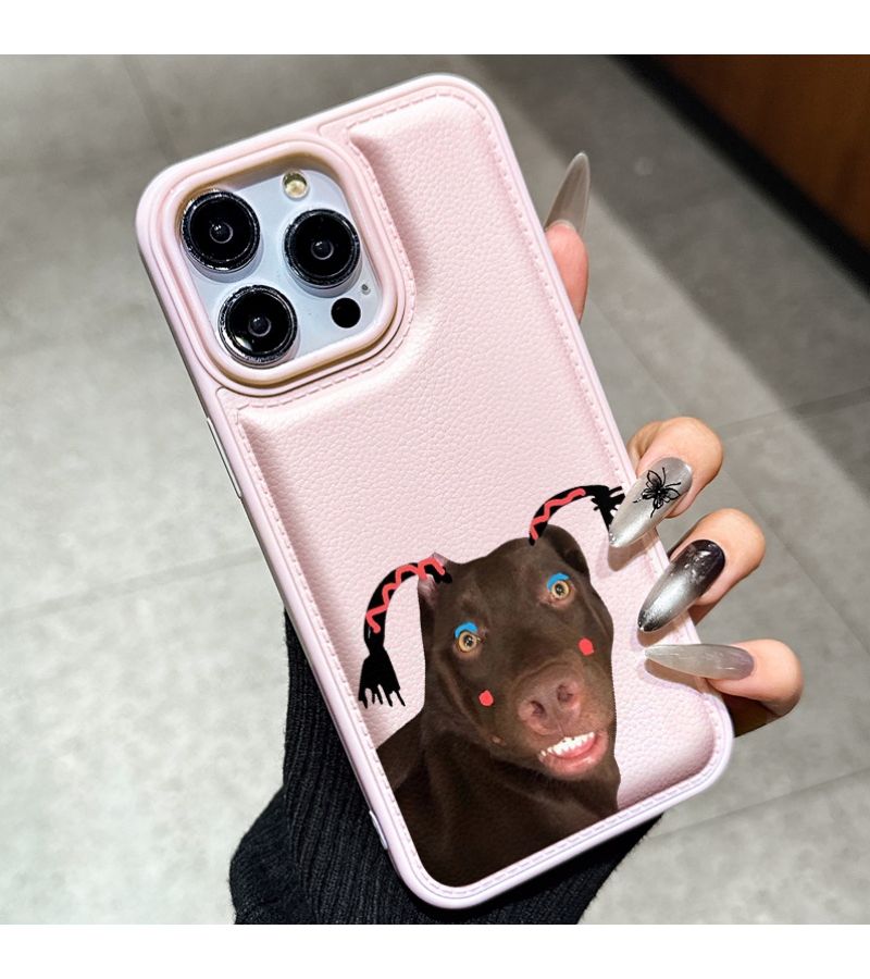 غطاء هاتف ملون كرتوني للكلب، متوافق مع آبل iPhone 14، حماية كاملة ناعمة - Image 5