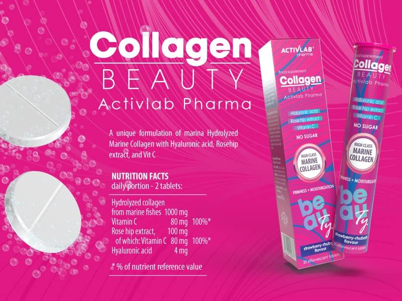 ACTIVLAB Collagen Beauty Effervescent Tablets - Strawberry-Rhubarb Flavor - Image 4