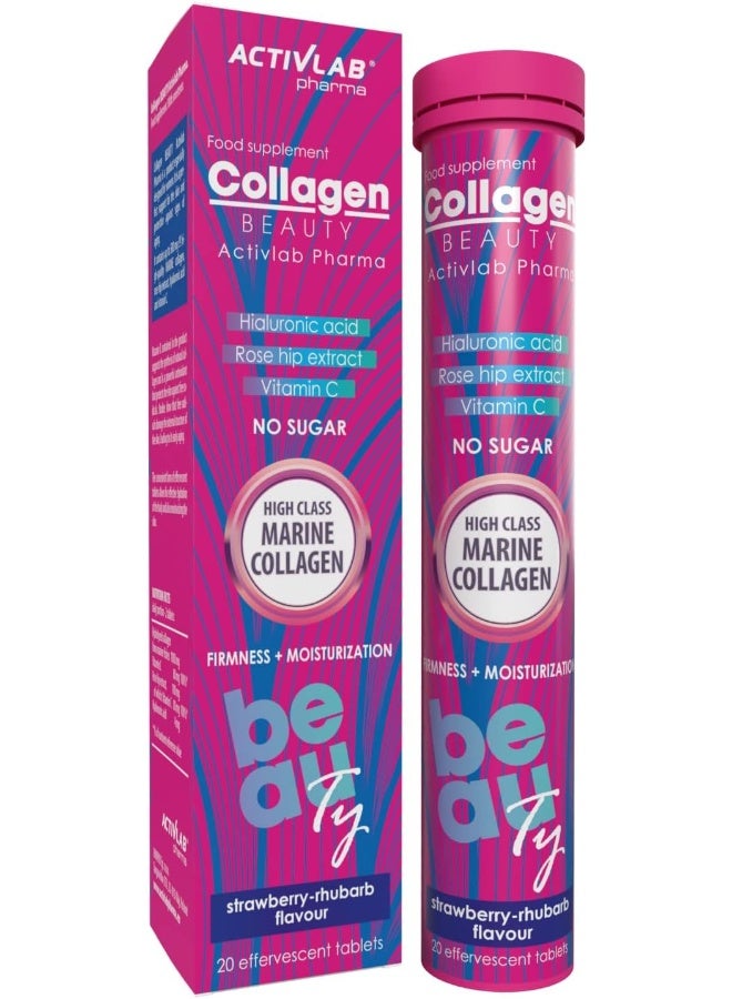 ACTIVLAB Collagen Beauty Effervescent Tablets - Strawberry-Rhubarb Flavor - Image 1
