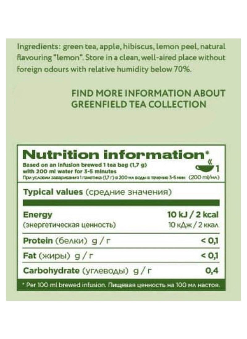 Greenfield Rich Lemon Green Tea 20 Tea Bags 34 Gm  - Image 3