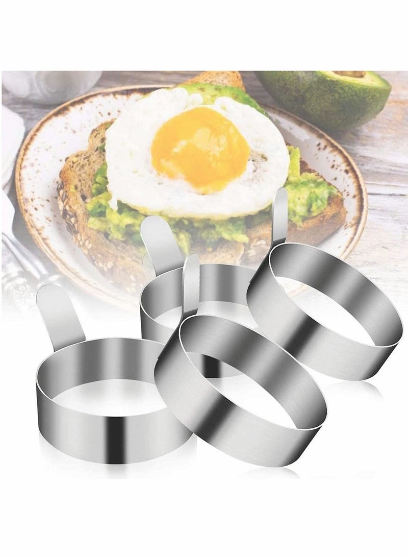 Y&D 4-Pack Egg Mold Ring Stainless Steel Round Rings for Frying or Poaching Eggs Non Stick Molds Cooking Fried Pancake Beefsteak  - Image 3