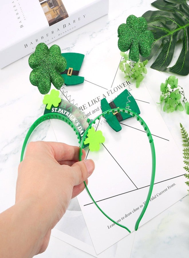 Bememo 8 Pieces St. Patrick's Day Headband Shamrock Clover and Hat Head Boppers - Image 5