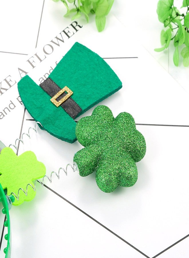 Bememo 8 Pieces St. Patrick's Day Headband Shamrock Clover and Hat Head Boppers - Image 4