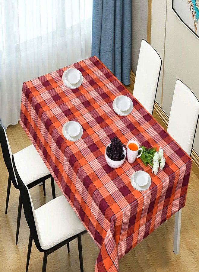 CRAZYWEAVES 100% Cotton Check Designed Dining Table Cloth for Dinning Table(62" x 86" 8 Seater) - Image 1