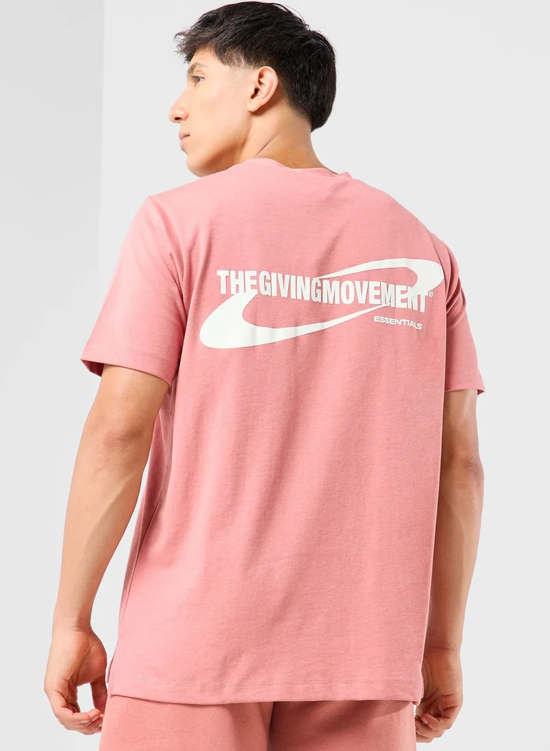 The Giving Movement Regular Logo Space Printed T-Shirt