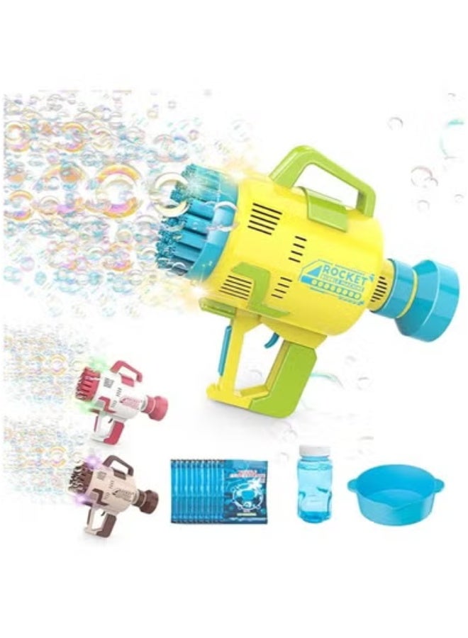 جاجيك 49-Hole Bubble Gun with Bubble Solution & LED Lights – Automatic Electric Bubble Blower Toy for Kids | Fun Outdoor Play for Boys & Girls Ages 4-8 | Nonstop Big Bubble Maker for Birthdays, Parties & Family Fun | Safe & Easy-to-Use Toddler Bubble Machine - Image 1