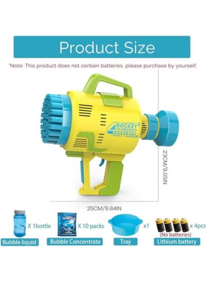 جاجيك 49-Hole Bubble Gun with Bubble Solution & LED Lights – Automatic Electric Bubble Blower Toy for Kids | Fun Outdoor Play for Boys & Girls Ages 4-8 | Nonstop Big Bubble Maker for Birthdays, Parties & Family Fun | Safe & Easy-to-Use Toddler Bubble Machine - Image 2