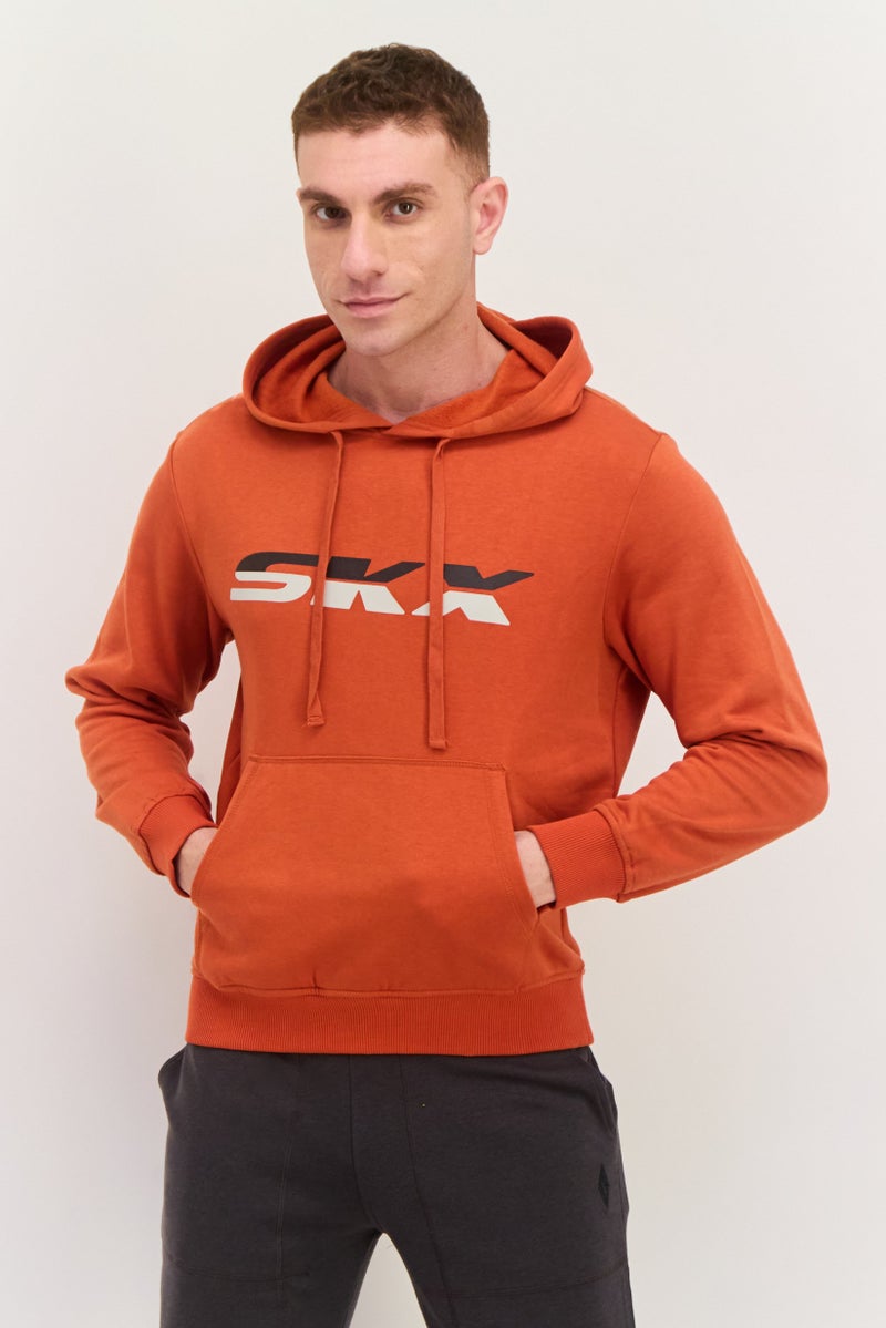SKECHERS Men Sportswear Fit  Graphic Print Long Sleeves Outdoor Sweatshirt, Orange  - Image 1