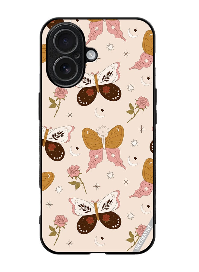Protective Case Cover For Apple iPhone 17 Boho Magical Flowers And Butterfly Design Multicolour