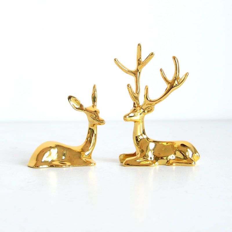 Ardax Ardax Golden Home Decor Deer FigurinesSmall Animal Statue Handmade Sculpture Ornament  - Image 1
