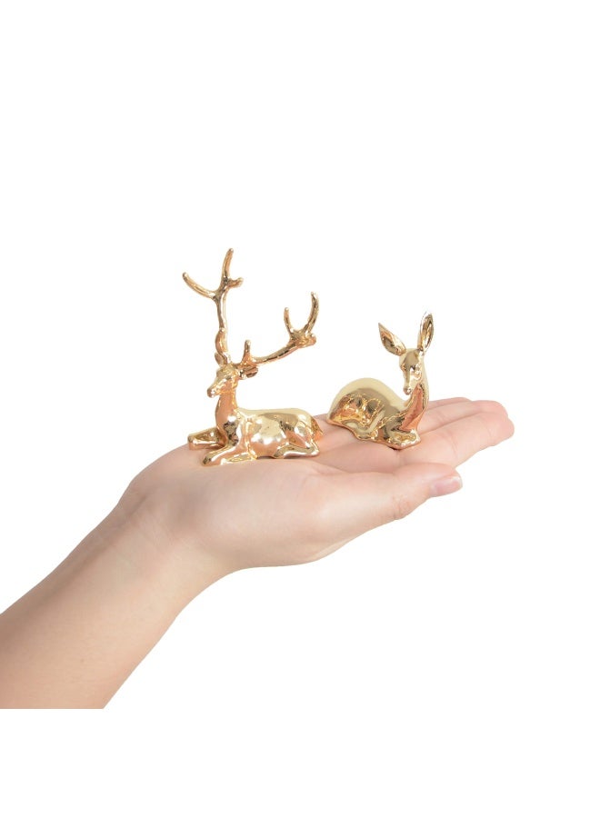 Ardax Ardax Golden Home Decor Deer FigurinesSmall Animal Statue Handmade Sculpture Ornament  - Image 2