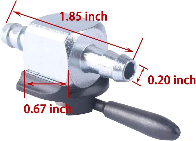 Podoy Fuel Shut Off Valve 1/4 Inch Line (Pack of 2) Compatible with 180 Degree Oregon 07-403 07403 Scag 48568 Sunbelt B1SB868 Heavy-Duty Inline Cut Petcock Diesel Petrol Gas Shut Off Valve - Image 2