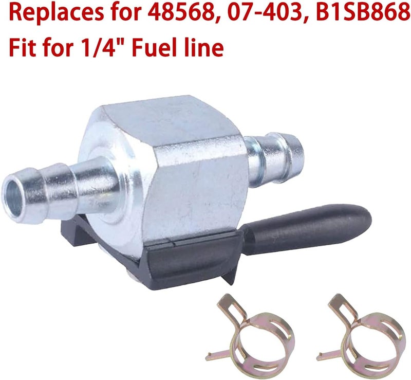 Podoy Fuel Shut Off Valve 1/4 Inch Line (Pack of 2) Compatible with 180 Degree Oregon 07-403 07403 Scag 48568 Sunbelt B1SB868 Heavy-Duty Inline Cut Petcock Diesel Petrol Gas Shut Off Valve - Image 3