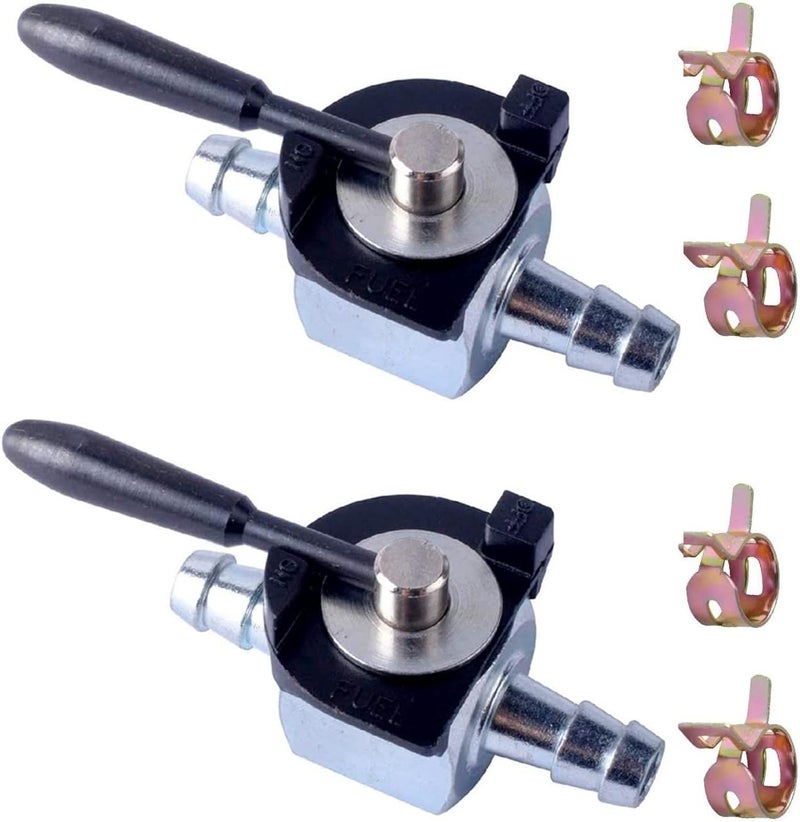 Podoy Fuel Shut Off Valve 1/4 Inch Line (Pack of 2) Compatible with 180 Degree Oregon 07-403 07403 Scag 48568 Sunbelt B1SB868 Heavy-Duty Inline Cut Petcock Diesel Petrol Gas Shut Off Valve - Image 1