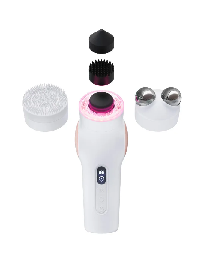 Therabody TheraFace PRO - Handheld Facial Massage Device - Compact Electric Face and Skin Care Therapy Tool - 8-in-1 Treatment with Microcurrent and LED Light Therapy Rings for Ultimate Personal Beauty, White