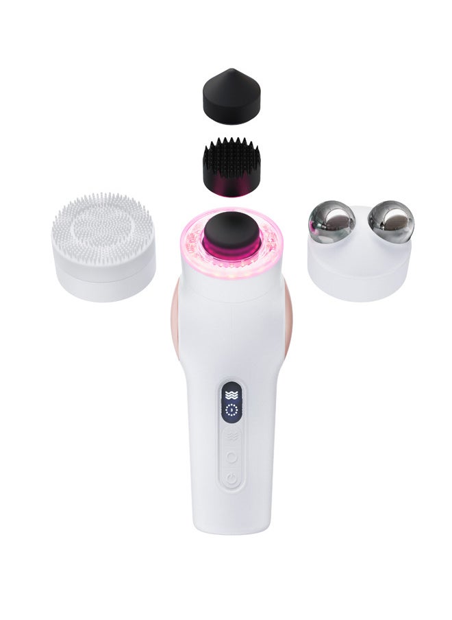 Therabody - TheraFace PRO - Handheld Facial Massage Device - Compact Electric Face and Skin Care Therapy Tool - 8-in-1 Treatment with Microcurrent and LED Light Therapy Rings for Ultimate Personal Beauty, White - Image 1