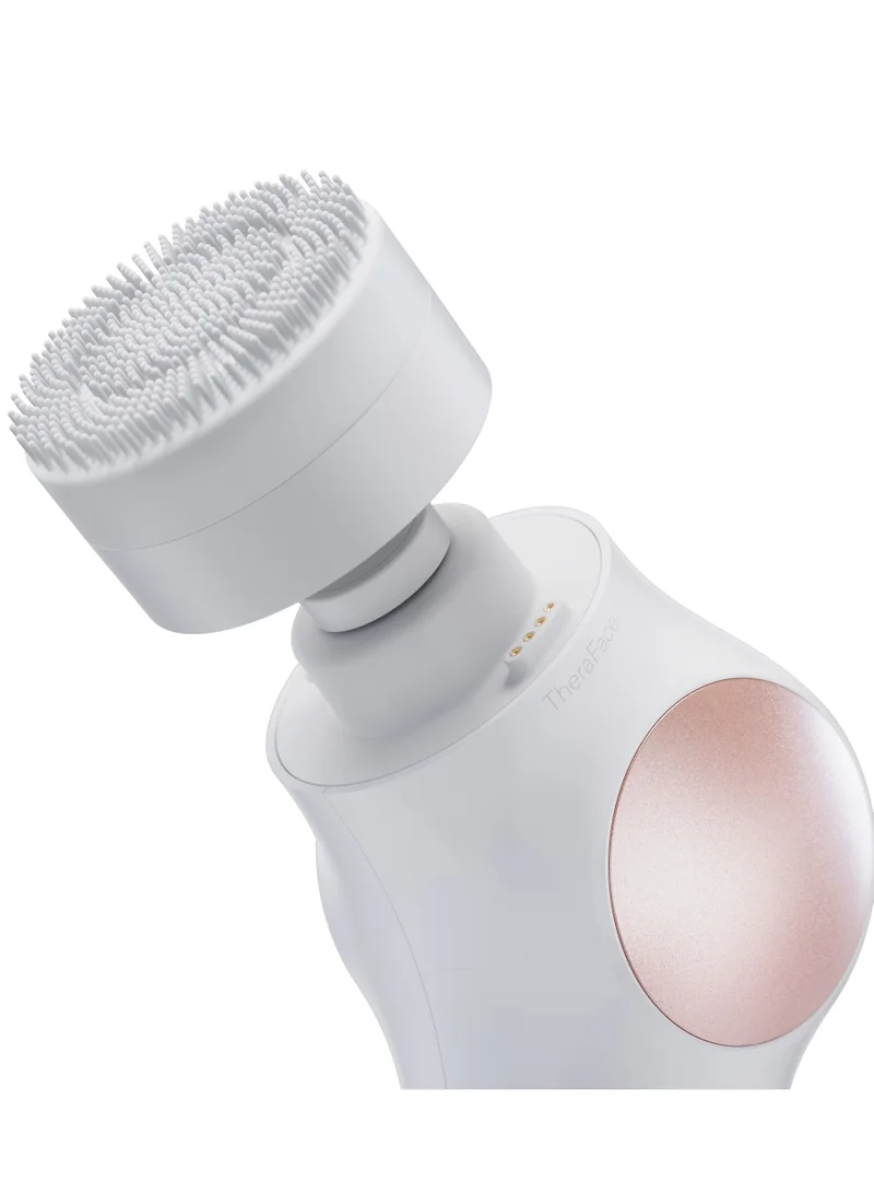 Therabody TheraFace PRO - Handheld Facial Massage Device - Compact Electric Face and Skin Care Therapy Tool - 8-in-1 Treatment with Microcurrent and LED Light Therapy Rings for Ultimate Personal Beauty, White