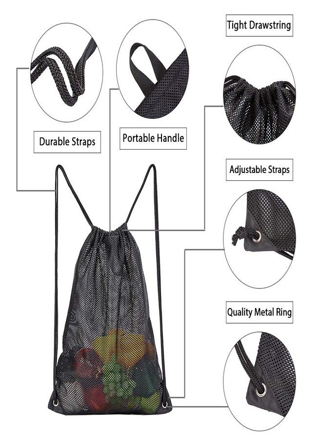 COVAX Heavy Duty Mesh Drawstring Bag, Sport Equipment Storage Bag for Beach, Swimming - Image 4