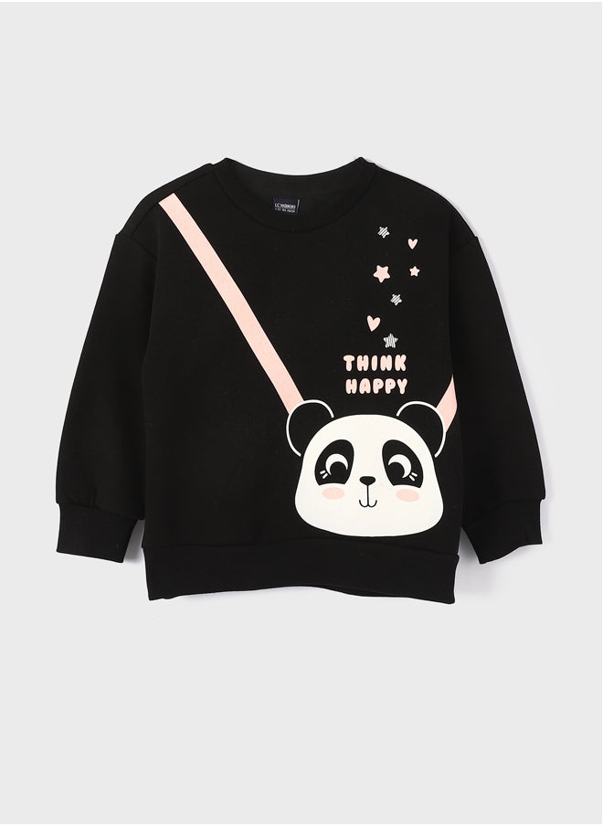 LC WAIKIKI Crew Neck Long Sleeve Printed Girl's Sweatshirt  - Image 1