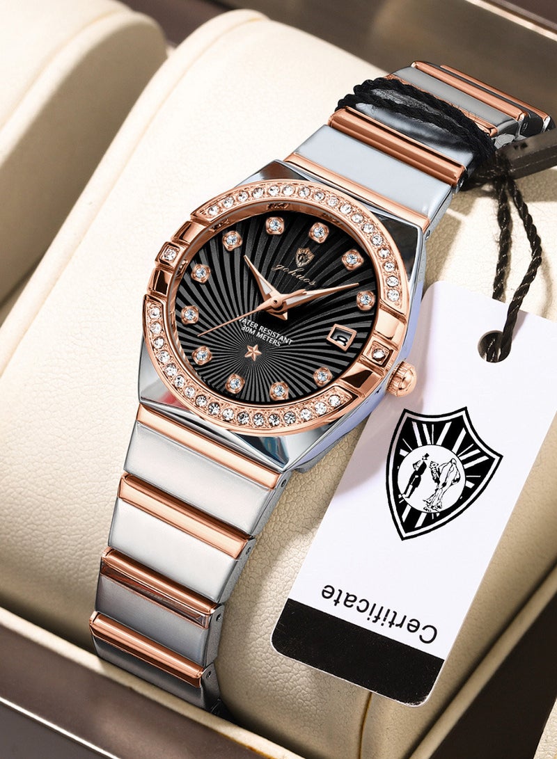 GOHUOS Women's Watch, Quartz Stainless Steel Water Resistant Analog Business Luxury Ladies Wrist Watch - 27mm - Image 1