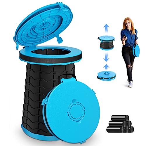 Panmout XXL Portable Toilet - 19.7"H Adjustable Foldable Camping Toilet, Luggable Loo with Lid, Strap,Toilet Bag for Camping, Hiking, Travel and Car - Image 1
