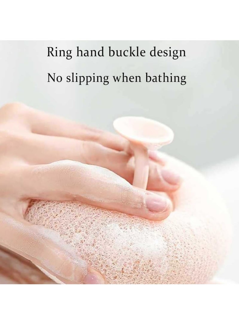 أوزيغالور مقشر استحمام 2 في 1 بتصميم زهرة دوار الشمس مع كوب شفط - إسفنجة ناعمة (أزرق وأرجواني) - Image 4