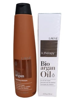 LAKME Lakme Set with Organic Argan Oil free Of Sulfates New Shampoo 300 Ml  And Serum 125 Ml For All hair Types  - Image 2