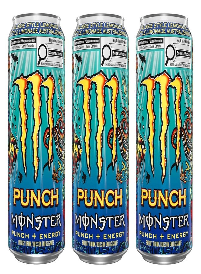 Monster Juiced Energy Drink, Aussie Lemonade Style, 500ml Can X Pack Of 3, Energy + Juice Beverage (Product Of 3) - Image 1
